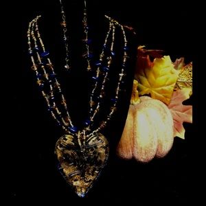 Heart Necklace and Earring Set